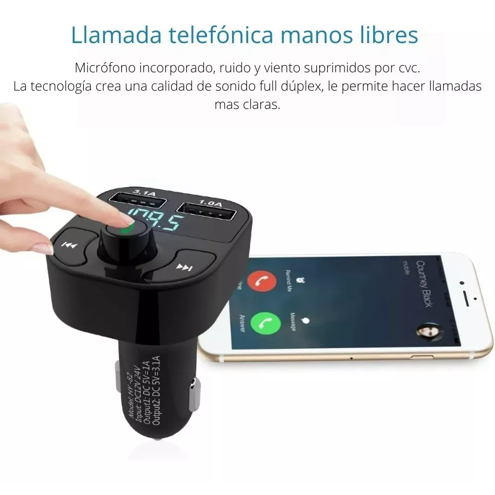 RECEPTOR FM MP3 BLUETOOTH PARA AUTOS
