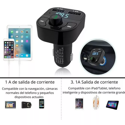 RECEPTOR FM MP3 BLUETOOTH PARA AUTOS